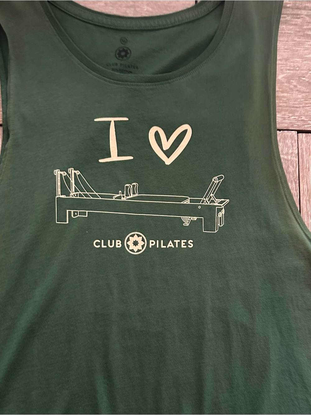 Women’s Club Pilates Reformer Love Muscle Tank Top, Military Green, NWT, Size XL